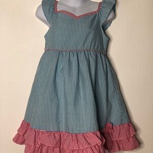 Gidget loves milo girls Gingham ruffled dress